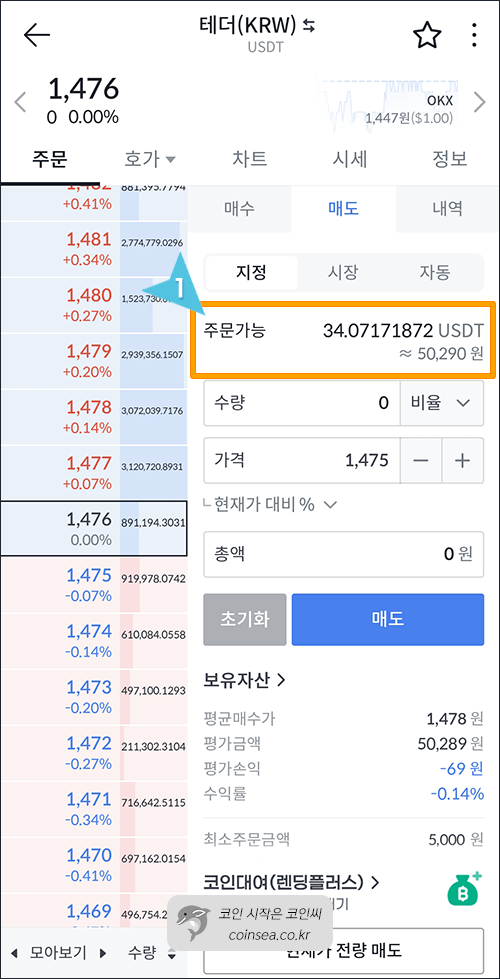 빗썸에서 USDT 매수