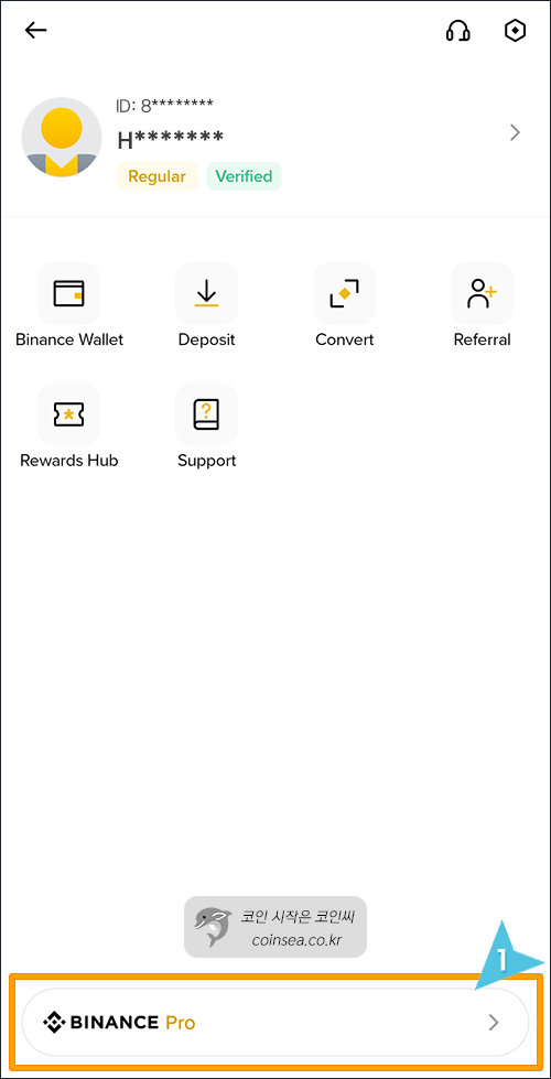BINANCE Pro 클릭